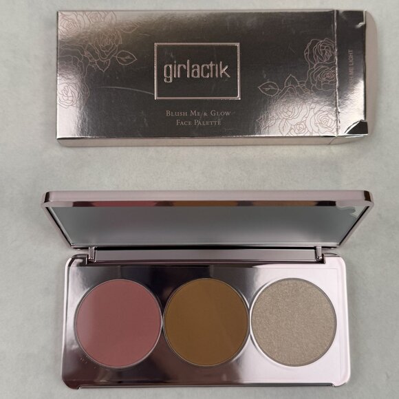 Girlactik Blush Me & Glow Face Palette Light Bronzer Highlighter Trio 2.8g NEW - Picture 3 of 8